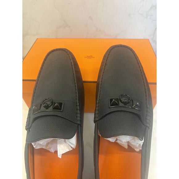 Hermes Men's Loafers in Black - Like New, Size 45 - Picture 4 of 5